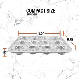 PARTY BARGAINS 12-Cup Aluminum Mini-Muffin Pans - 20 Pack, Mini-Cupcake Pans, Disposable Tin for Baking (Max 240°C)
