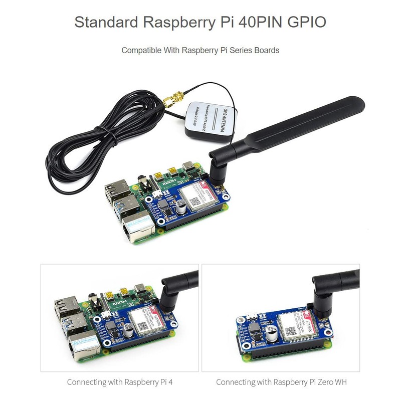 Waveshare SIM7070G NB-IoT/Cat-M/GPRS/GNSS HAT for Raspberry Pi, Low Power Narrow