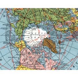 Flat Earth Map Polar Azimuthal Equidistant Projection 1943 WWII Poster 20x30