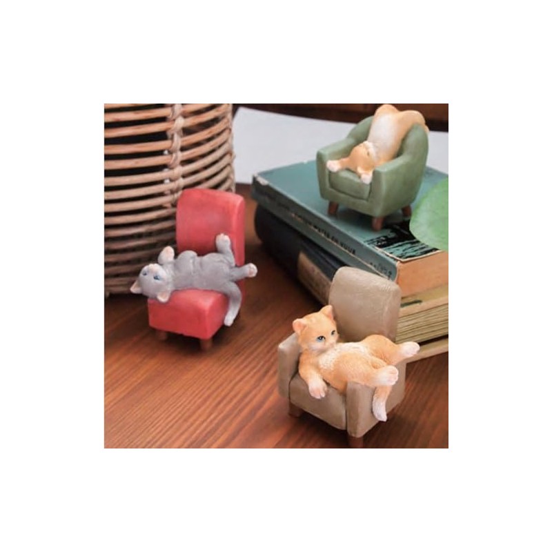 Daikai Petit Friends Lazy Chair Cat Green GR W5.7 D6.5