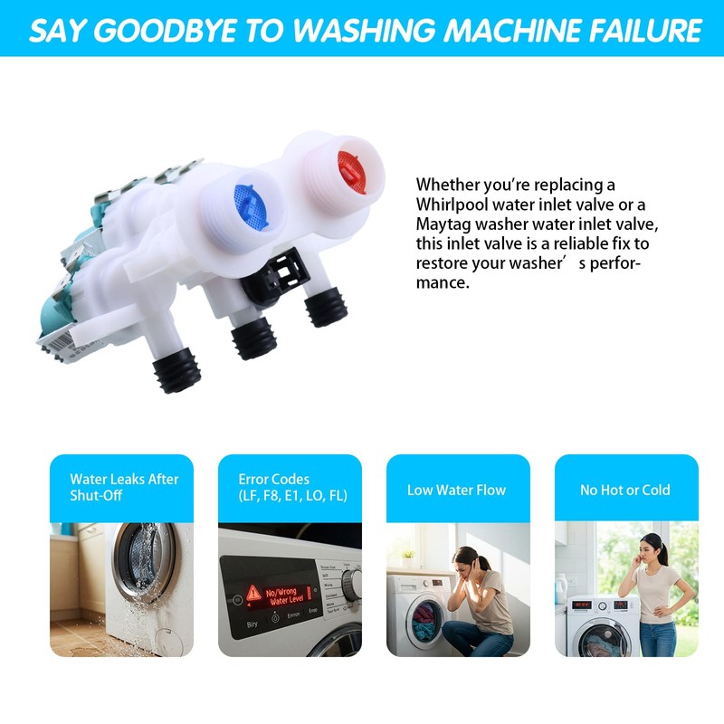 WTW7120HW0 WTW8040DW4 WTW7300DW0 WTW7040DW0 WTW8000DW0 Water Inlet Valve