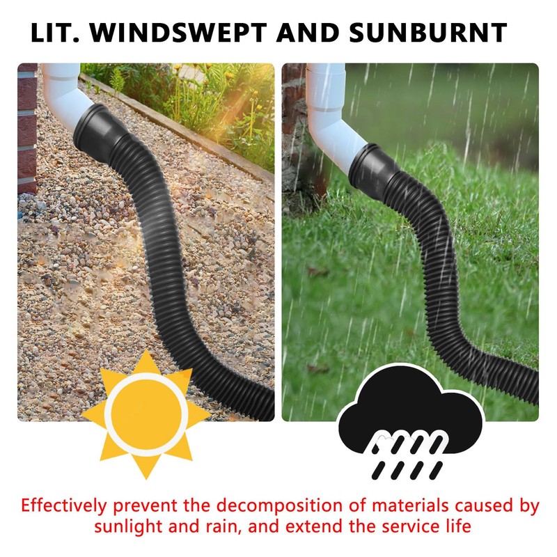 Collecting Basin, Downspout Extension Set, Rain Gutters Downspout Extenders, Flexible