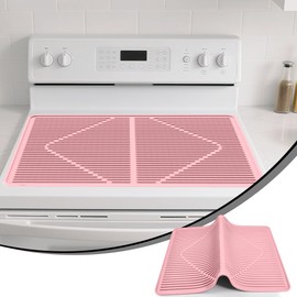 KindGa Stove Cover - Stove Top Covers for Electric Stove - More Thick - 28 x 20 Inch Stove Guard Stove Top Protector, Silicone Stovetop Cover Cooktop Mat for Kitchen Glass Stove Top -Pink