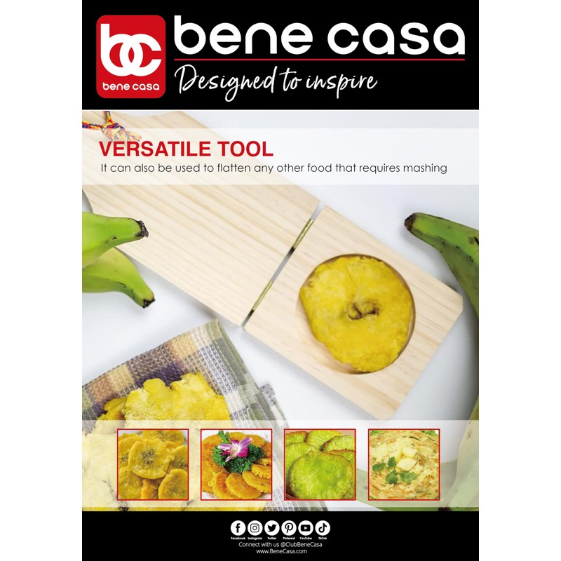 Bene Casa Wood Tostonera for Plantains, Large