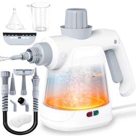 Pressurized Handheld Steam Cleaner 400ML, 9-in-1 Multipurpose Portable Steamer with Safety Lock, Chemical-Free Deep Cleaning for Grout, Floors, Windows, Car, Bathroom, Kitchen, Home