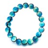 Gold Stone Luminous Hateruma Blue Firefly Glass Bracelet 0.4 inch