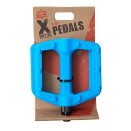 Lightweight X-Rated BMX Bike Flat Platform 1/2" Axle DX Studded Pedals Pair Blue