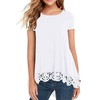 RAGEMALL Women's Tops Short Sleeve Lace Trim O-Neck A-Line Tunic