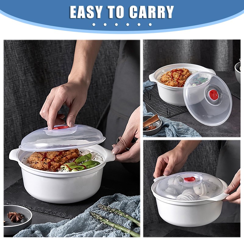 POYIPI Microwave Bowls with Lids Plastic Microwave Safe Bowls Microwave