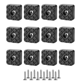 12Pcs Non-Slip Rubber Feet,Rubber Furniture Pads,Black Square Rubber Chair Leg Floor Protectors Glide Non-Slip Furniture Table Chair feet Floor Protector with Screws,for Garden Furniture Chairs(23mm)