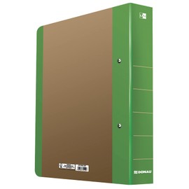DONAU LIFE 3835001FSC-06 Ring Binder Green A4/5 cm 2-D Ring Mechanism Rounded Corners Sturdy Cardboard Core Ring Binder Stapler Made of 1.8 mm Thick Cardboard Ideal for Office and School FSC®