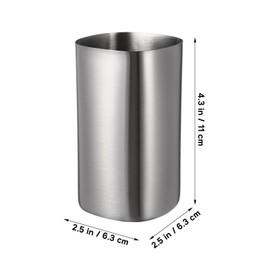 Veemoon Lightweight Stainless Steel Toothbrush Cup, Silver Metal Water Cup Bathroom Toothbrush Holder Jar Reusable Beverage Mug Brushed Nickel Tumbler Rustic Beer Container for Men Women (4 Inch)