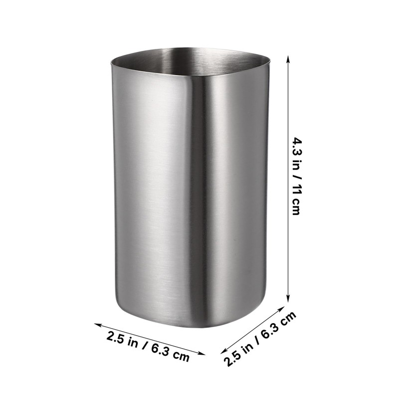 Veemoon Lightweight Stainless Steel Toothbrush Cup, Silver Metal Water Cup