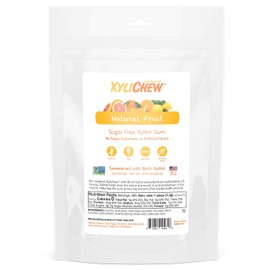 Xylichew 100% Xylitol Chewing Gum - Non GMO, Non Aspartame, Gluten Free, and Sugar Free Gum - Natural Oral Care, Relieves Bad Breath and Dry Mouth - Fruit, 500 Count