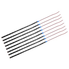X AUTOHAUX 12V Car Interior 15 LED Strip Light 30cm Blue (Set of 8)