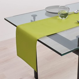 Style Decor W2702820 Laminated Table Runner, Waterproof, Nordic Table Center, 70.9 inches (180 cm), Wipable, Solid, Green