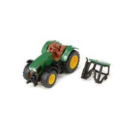 siku 1064, John Deer 6215R Tractor, Metal/Plastic, Green, Incl. trailer hitch, Wheels with rubberised tyres