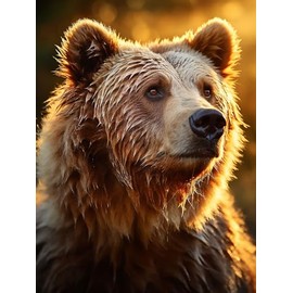 Bimkole Bear Paint by Number for Adults, DIY Oil Painting Kit on Canvas with Paintbrushes and Acrylic Pigment, Perfect for Paint by Numbers for Beginner, for Home Wall Decor (16x20Inch) aa1631