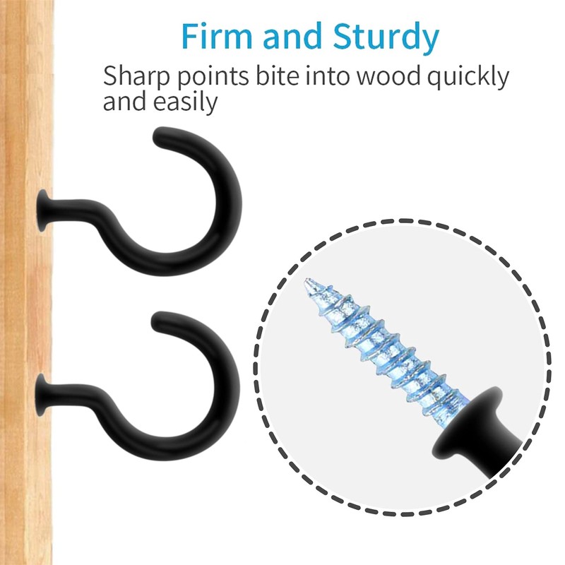 WKTRSM Pack of 30 Screw Hooks Ceiling Hooks with Protective