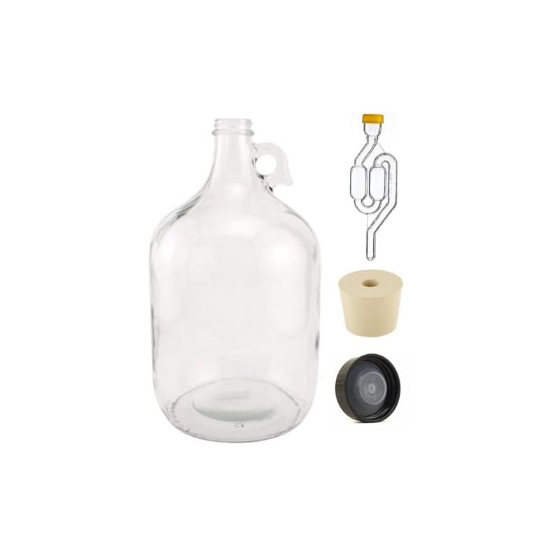 North Mountain Supply 1 Gallon Glass Fermenting Jug with Handle,