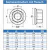Eisenwaren2000 M8 nuts with flange and locking ribs (50 pieces)