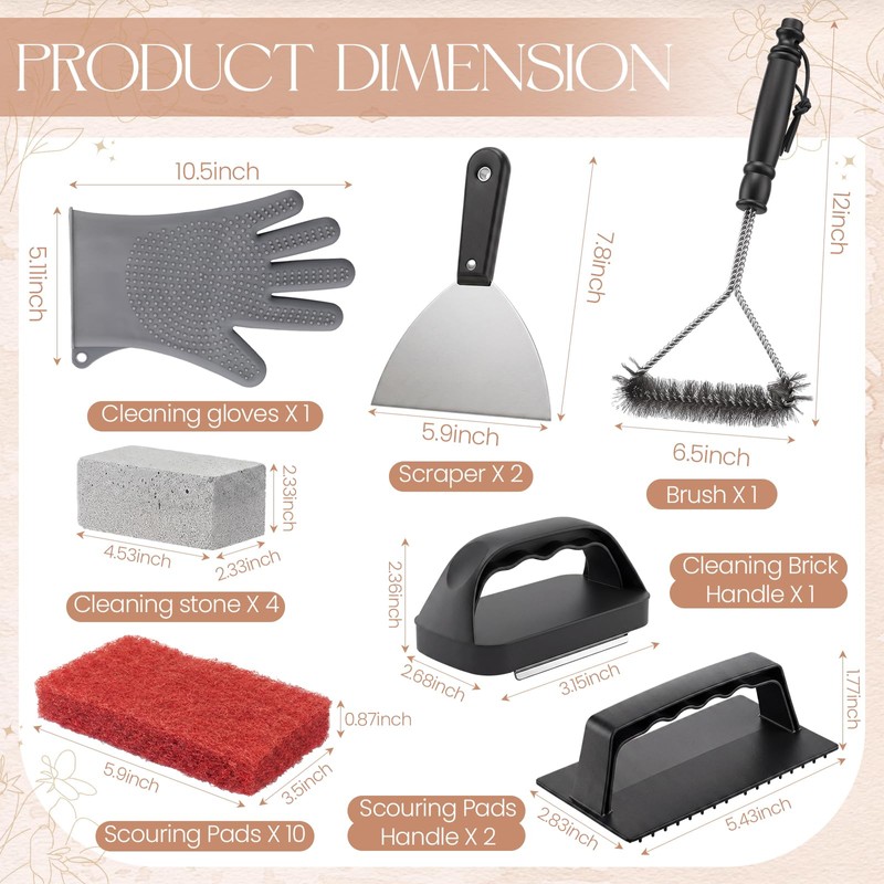 Singhoow 18 Pieces Griddle Cleaning Kit for Blackstone Flat Top