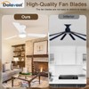 Dolavast Ceiling Fans with Lights and Remote, 52 Inch Ceiling