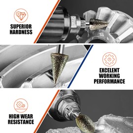 Diamond Grinder Bits for Dremel Tool Accessories, 20Pcs, 1/8" Shank, 120-Grit, Rotary Tool Diamond Bits for Stone Glass Resin Porcelain Ceramic Nail Glaze Metal Carve Engrave Polish