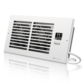 AyA Gear Register Booster Fan with Thermostat Control, Quiet AC Vent Fan Fits 4" x 10" Register Holes, White