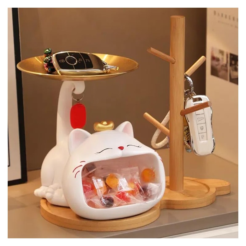 Itigoitie Cute Cat Desktop Clock Decoration,Smart Electronic Digital Mute Clock,Living