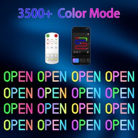 HETAIJIE 40"x14" Ultra-Bright LED Open Sign | App & Remote Control | Custom Colors and Timing | Visible from Afar | Dimmable & Flashing | Boost Foot Traffic