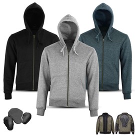 Men's Motorcycle Hoodie - Premium Black Aramid-Reinforced Jacket Moto Racing Protective Hoodie with CE-Approved Lining for Safety and Stylish. (US, Alpha, 3X-Large, Regular, Regular, Grey)