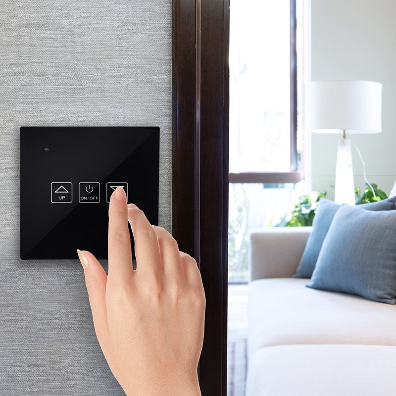 BeMatik Smart Touch Switch Black Dimmable Compatible with Google Home,