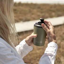 Made by Fressko Bino Tumbler for Coffee, Long Lasting Taste, Tight Sealing, 227ml / 8oz (Khaki)