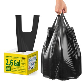 KeenEcho Small Trash Bags with Handles (1.2/2/3/4/6/8/13 Gallon) - Ocean Plastic Upcycling - Plastic Garbage Bags, Can Bin & Waste Basket Liner for Kitchen, Bathroom, Office and Pets