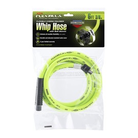 Flexzilla Swivel Whip Air Hose, 3/8 in. x 6 ft. (1/4" MNPT Ball Swivel x 1/4" FNPT Ends), Heavy Duty, Lightweight, Hybrid, ZillaGreen - HFZ3806YW2B