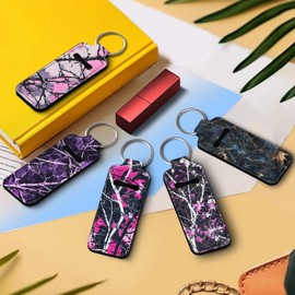 SEANATIVE Camo Hunting Chapstick Holder Keychain Lip Balm Holder Lipstick Sleeve Pouch Lip Gloss Holder Vintage Lipstick Holder Portable Travel Accessories for Women