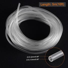 TOP-VIGOR 1.5mm ID 2mm OD PVC Clear Vinyl Tubing, 5M Length Food Grade Flexible Water Pipe, Plastic Tube for Transfer Water, Oil, Air, Powders & Fine Granules