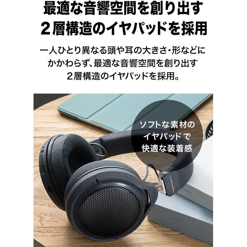  Audio-Technica ATH-HL7BT Wireless Headphones, Bluetooth LDAC Compatible, Open Type
