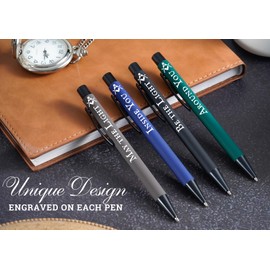 InnoBeta Masonic Gifts for Men on Birthday & Christmas, Ballpoint Pen Set of 4, Black Ink