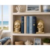 7 Inch Gold Skull Decorative Bookends Pair