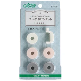Clover 57-739 Tatting Lace Tool Spare Bobbin Set, White