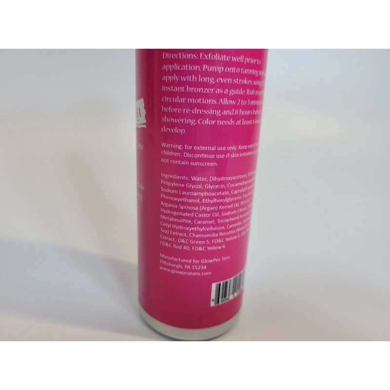 GLOW PRO TANS PRO TANS PROFESSIONAL GRADE SUNLESS TANNING MOUSSE