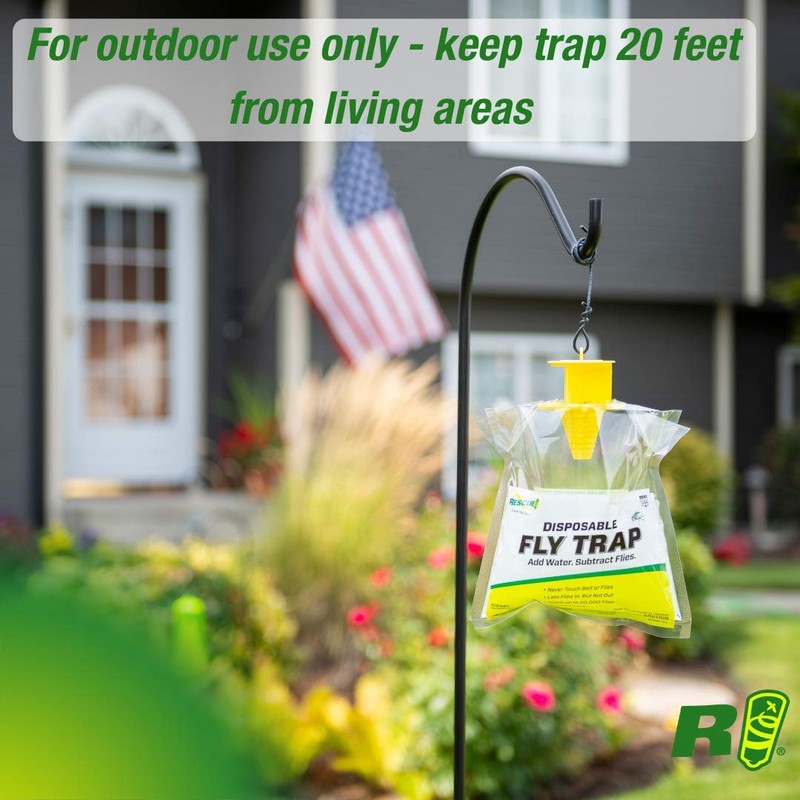 RESCUE! Outdoor Disposable Hanging Fly Trap - 8 Traps