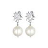 Elli Women 925 Silver Round Simulated Pearl FINEEARRING