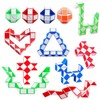 SONEER 12 Pack 24 Blocks Magic Snake Cube,Mini snake Speed