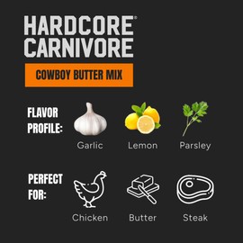 Hardcore Carnivore Cowboy Butter Mix (9 oz Shaker) Texas-Made Seasoning Blend for Rich, Savory Compound Butter