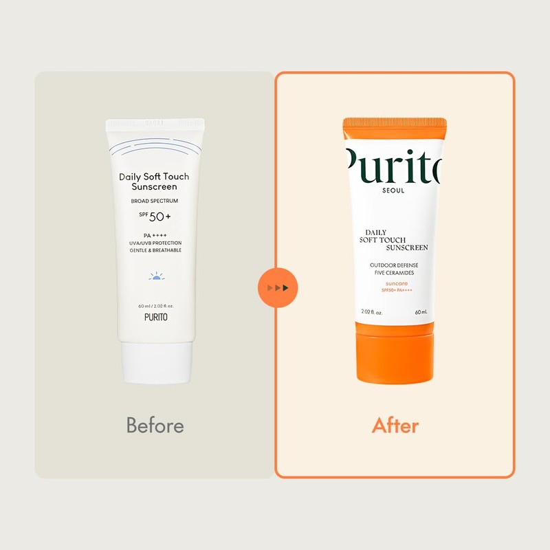 PURITO SEOUL Daily Soft Touch Sunscreen, SPF50+ PA++++, Ceramides, Non