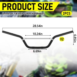 Datanly 2 Pcs 7/8" 22mm Dirt Bike Handlebars Atv Motorcycle Handlebars for Motocross Atv Dirt Bike
