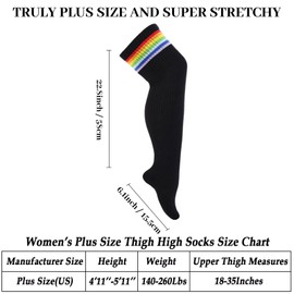Ancrina Plus Size Thigh High Socks for Women Thick Thighs Cotton Knit Extra Long Over the Knee Leg Warmer